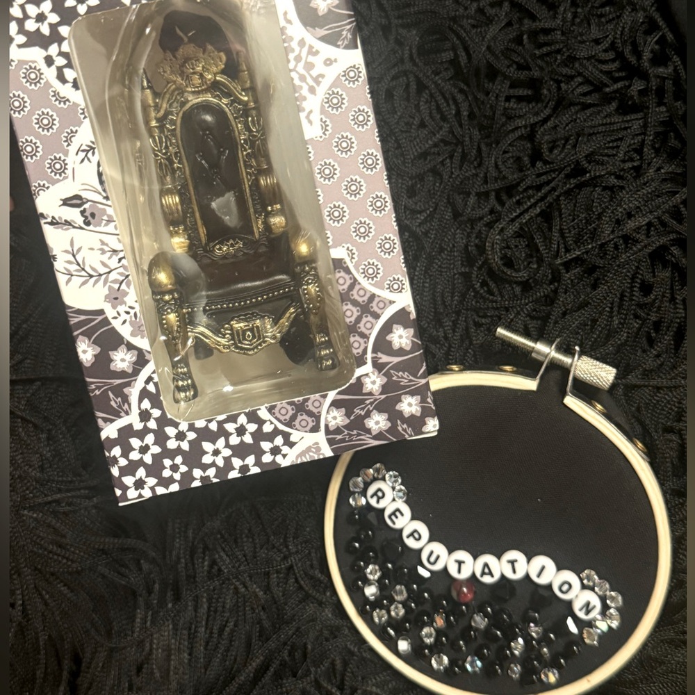 reputation Throne Ornament, Brand New in Box, with 3” beaded embroidery gift